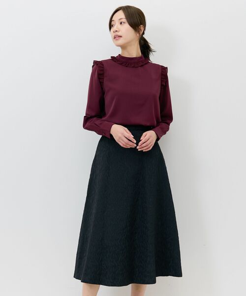 NARACAMICIE / ナラカミーチェ シャツ・ブラウス | 【NARACAMICIE】無地ジョーゼットミニフリル長袖ブラウス | 詳細11