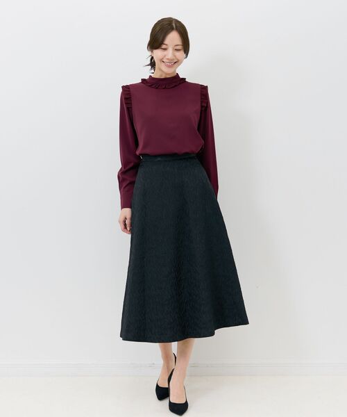 NARACAMICIE / ナラカミーチェ シャツ・ブラウス | 【NARACAMICIE】無地ジョーゼットミニフリル長袖ブラウス | 詳細12