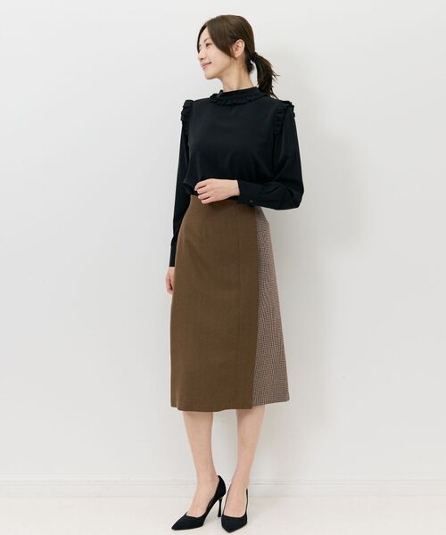 NARACAMICIE / ナラカミーチェ シャツ・ブラウス | 【NARACAMICIE】無地ジョーゼットミニフリル長袖ブラウス | 詳細13