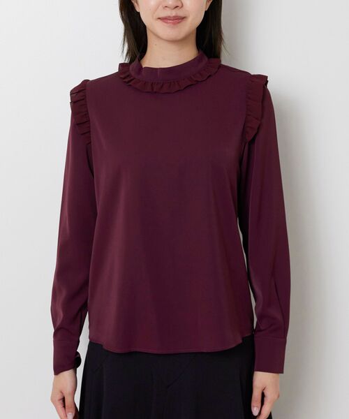 NARACAMICIE / ナラカミーチェ シャツ・ブラウス | 【NARACAMICIE】無地ジョーゼットミニフリル長袖ブラウス | 詳細2