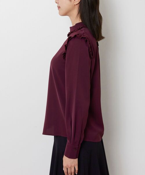 NARACAMICIE / ナラカミーチェ シャツ・ブラウス | 【NARACAMICIE】無地ジョーゼットミニフリル長袖ブラウス | 詳細3