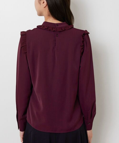 NARACAMICIE / ナラカミーチェ シャツ・ブラウス | 【NARACAMICIE】無地ジョーゼットミニフリル長袖ブラウス | 詳細4