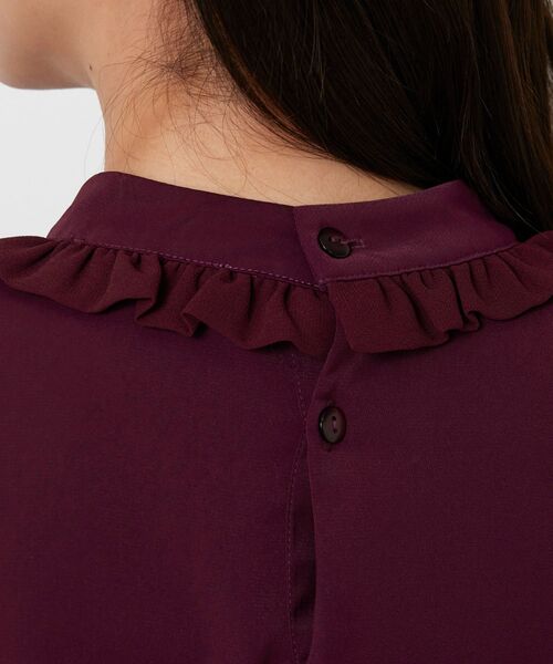 NARACAMICIE / ナラカミーチェ シャツ・ブラウス | 【NARACAMICIE】無地ジョーゼットミニフリル長袖ブラウス | 詳細6