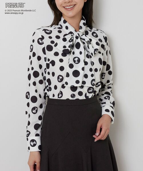 NARACAMICIE / ナラカミーチェ シャツ・ブラウス | 【PEANUTS】ドット柄ボウタイ長袖ブラウス | 詳細1