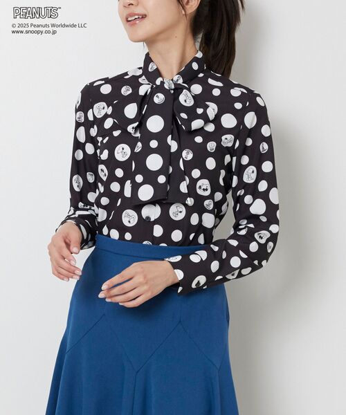 NARACAMICIE / ナラカミーチェ シャツ・ブラウス | 【PEANUTS】ドット柄ボウタイ長袖ブラウス | 詳細2