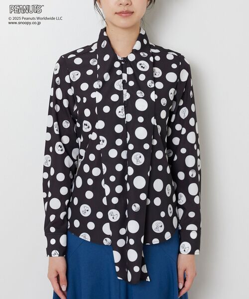 NARACAMICIE / ナラカミーチェ シャツ・ブラウス | 【PEANUTS】ドット柄ボウタイ長袖ブラウス | 詳細3