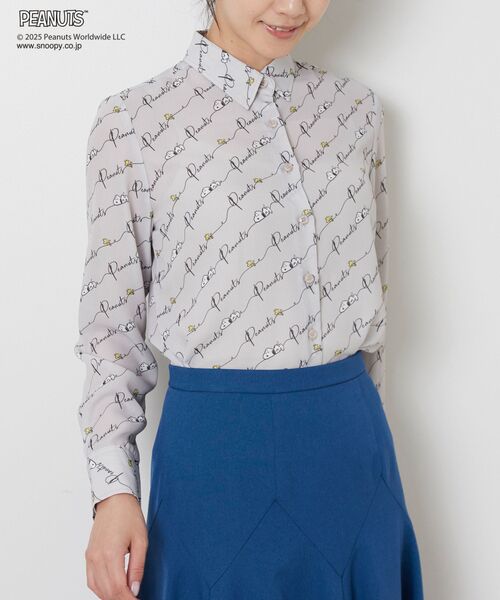 NARACAMICIE / ナラカミーチェ シャツ・ブラウス | 【PEANUTS】ライン柄長袖シャツ | 詳細1