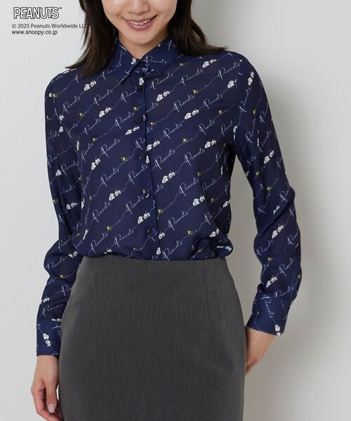 NARACAMICIE / ナラカミーチェ シャツ・ブラウス | 【PEANUTS】ライン柄長袖シャツ | 詳細2