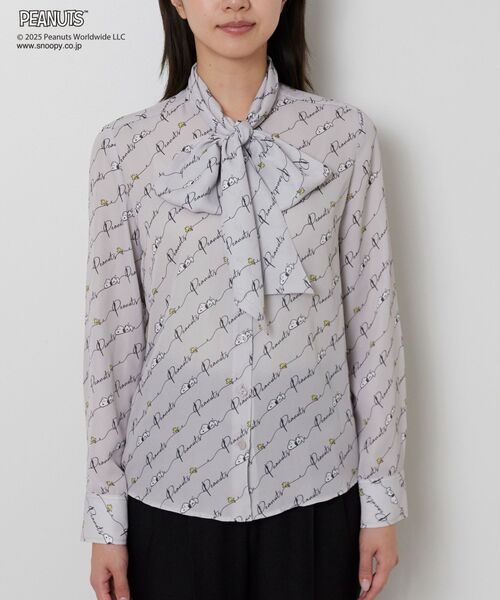 NARACAMICIE / ナラカミーチェ シャツ・ブラウス | 【PEANUTS】ライン柄ボウタイ長袖ブラウス | 詳細3