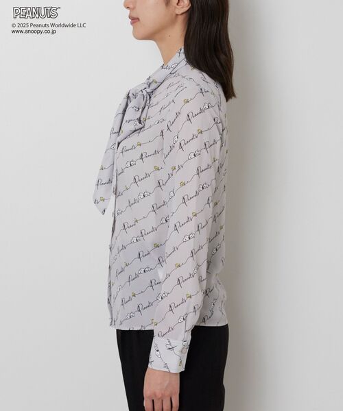 NARACAMICIE / ナラカミーチェ シャツ・ブラウス | 【PEANUTS】ライン柄ボウタイ長袖ブラウス | 詳細4