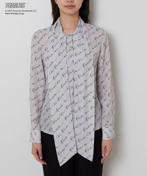 NARACAMICIE / ナラカミーチェ シャツ・ブラウス | 【PEANUTS】ライン柄ボウタイ長袖ブラウス | 詳細6