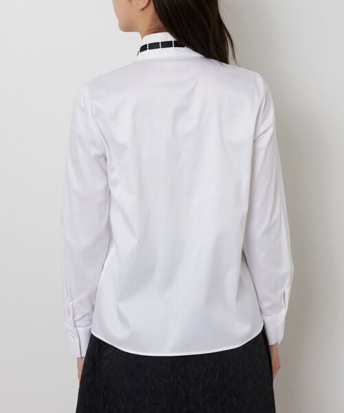 NARACAMICIE / ナラカミーチェ シャツ・ブラウス | 【NARACAMICIE】ツイルレースカラー長袖シャツ | 詳細4