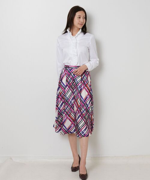 NARACAMICIE / ナラカミーチェ シャツ・ブラウス | 【NARACAMICIE】ツイル二重スタンドフリル長袖シャツ | 詳細10