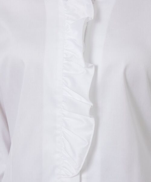 NARACAMICIE / ナラカミーチェ シャツ・ブラウス | 【NARACAMICIE】ツイル二重スタンドフリル長袖シャツ | 詳細6