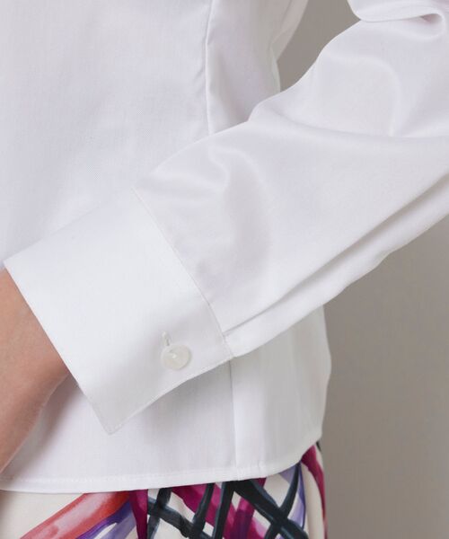 NARACAMICIE / ナラカミーチェ シャツ・ブラウス | 【NARACAMICIE】ツイル二重スタンドフリル長袖シャツ | 詳細7