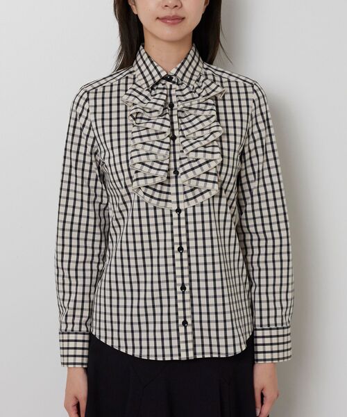 NARACAMICIE / ナラカミーチェ シャツ・ブラウス | 【NARACAMICIE】チェックフリル長袖シャツ | 詳細1