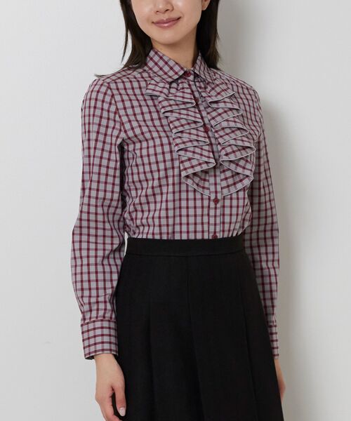 NARACAMICIE / ナラカミーチェ シャツ・ブラウス | 【NARACAMICIE】チェックフリル長袖シャツ | 詳細15