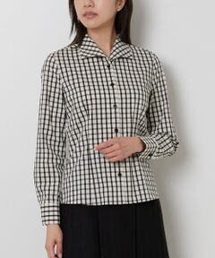NARACAMICIE / ナラカミーチェ シャツ・ブラウス | 【NARACAMICIE】チェックスタンドカラー長袖シャツ