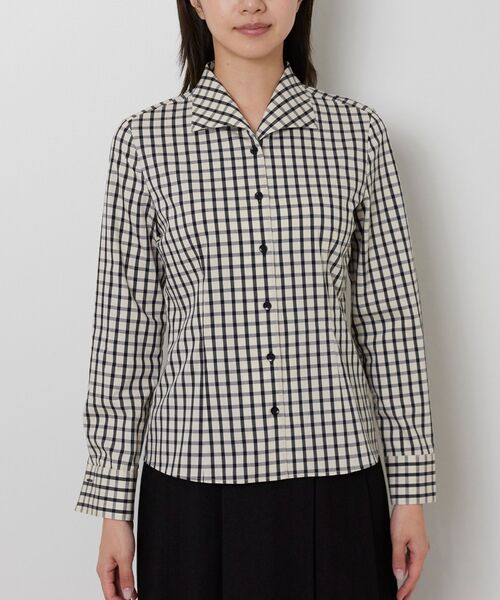 NARACAMICIE / ナラカミーチェ シャツ・ブラウス | 【NARACAMICIE】チェックスタンドカラー長袖シャツ | 詳細2
