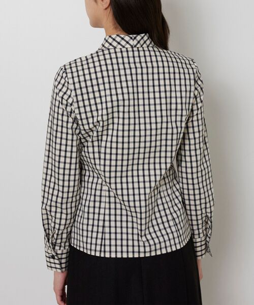 NARACAMICIE / ナラカミーチェ シャツ・ブラウス | 【NARACAMICIE】チェックスタンドカラー長袖シャツ | 詳細4