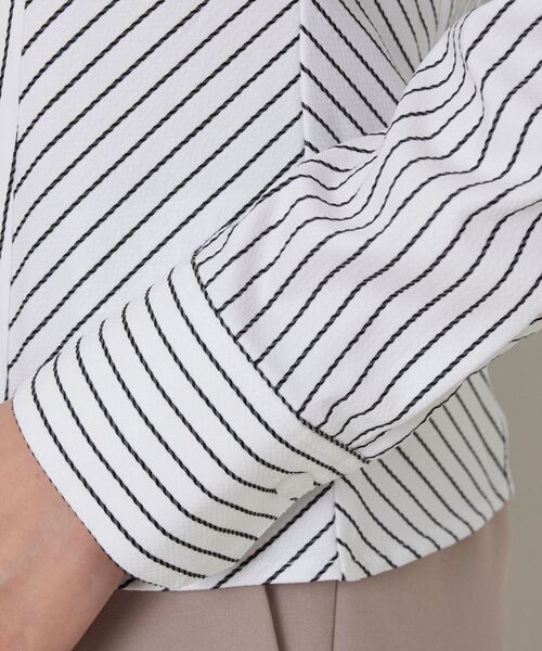 NARACAMICIE / ナラカミーチェ シャツ・ブラウス | 【NARACAMICIE】ストレッチストライプスタンドカラー長袖シャツ | 詳細9