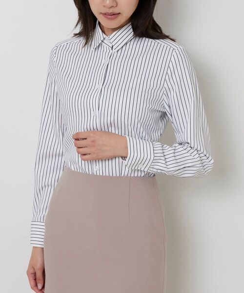 NARACAMICIE / ナラカミーチェ シャツ・ブラウス | 【NARACAMICIE】ストレッチストライプ長袖シャツ | 詳細1