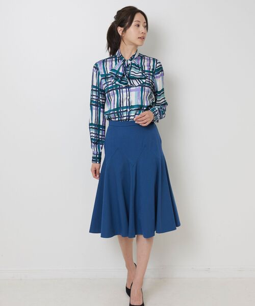 NARACAMICIE / ナラカミーチェ シャツ・ブラウス | 【NARACAMICIE】【セットアップ対応】ビッグチェック柄サテンボウタイ長袖ブラウス | 詳細12