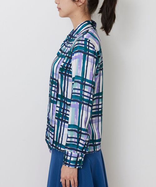 NARACAMICIE / ナラカミーチェ シャツ・ブラウス | 【NARACAMICIE】【セットアップ対応】ビッグチェック柄サテンボウタイ長袖ブラウス | 詳細4