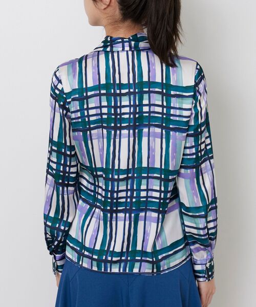 NARACAMICIE / ナラカミーチェ シャツ・ブラウス | 【NARACAMICIE】【セットアップ対応】ビッグチェック柄サテンボウタイ長袖ブラウス | 詳細5