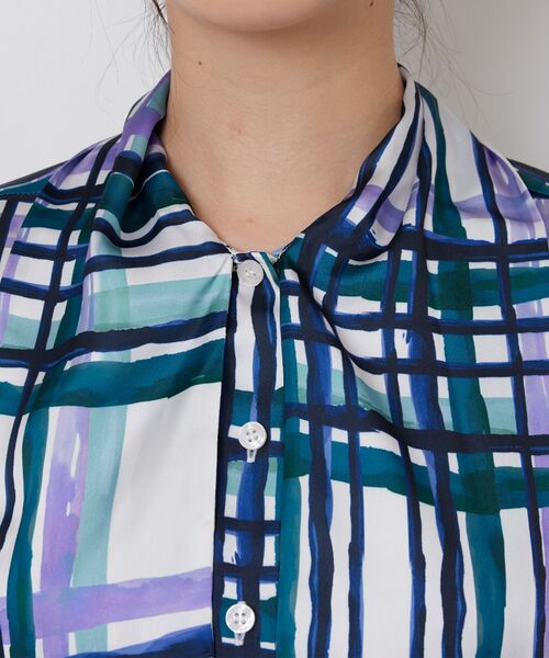 NARACAMICIE / ナラカミーチェ シャツ・ブラウス | 【NARACAMICIE】【セットアップ対応】ビッグチェック柄サテンボウタイ長袖ブラウス | 詳細6