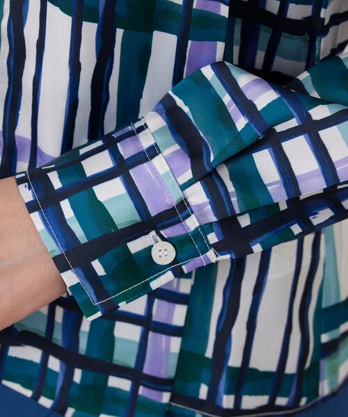 NARACAMICIE / ナラカミーチェ シャツ・ブラウス | 【NARACAMICIE】【セットアップ対応】ビッグチェック柄サテンボウタイ長袖ブラウス | 詳細9