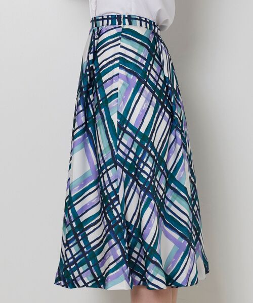 NARACAMICIE / ナラカミーチェ ミニ・ひざ丈スカート | 【NARACAMICIE】【セットアップ対応】ビッグチェックサテン柄フレアスカート | 詳細2