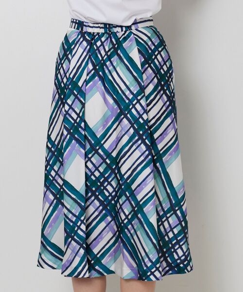 NARACAMICIE / ナラカミーチェ ミニ・ひざ丈スカート | 【NARACAMICIE】【セットアップ対応】ビッグチェックサテン柄フレアスカート | 詳細3