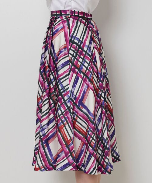 NARACAMICIE / ナラカミーチェ ミニ・ひざ丈スカート | 【NARACAMICIE】【セットアップ対応】ビッグチェックサテン柄フレアスカート | 詳細9