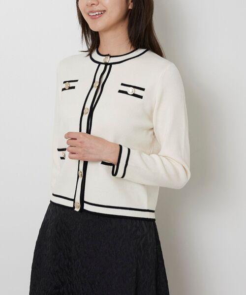 NARACAMICIE / ナラカミーチェ ニット・セーター | 【NARACAMICIE】配色ニットカーディガン | 詳細1