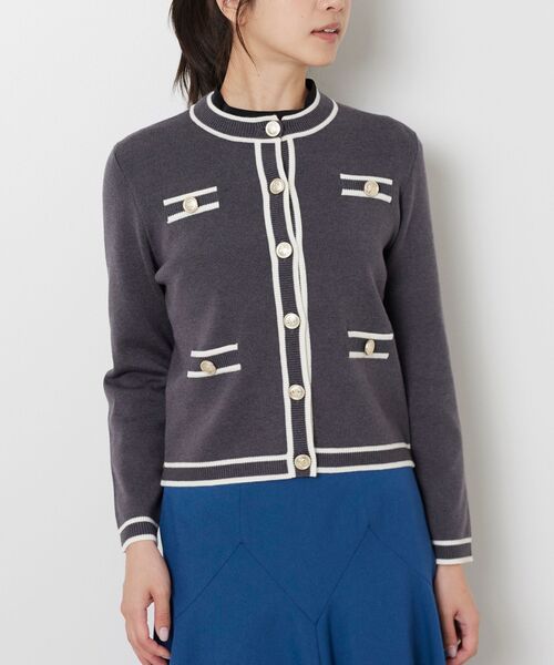 NARACAMICIE / ナラカミーチェ ニット・セーター | 【NARACAMICIE】配色ニットカーディガン | 詳細2