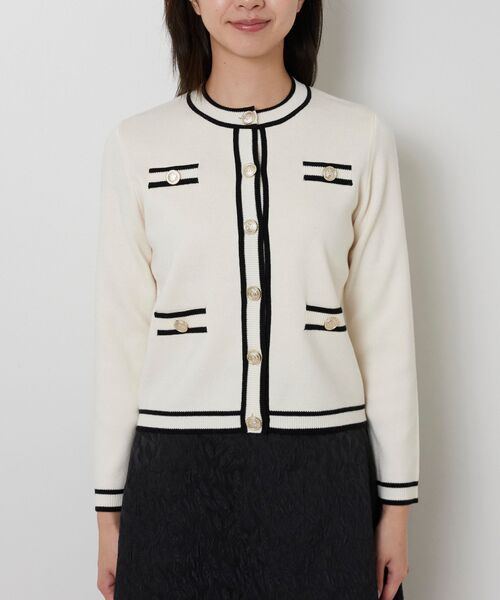 NARACAMICIE / ナラカミーチェ ニット・セーター | 【NARACAMICIE】配色ニットカーディガン | 詳細4