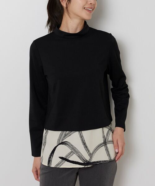 NARACAMICIE / ナラカミーチェ カットソー | 【NARACAMICIE】ハイネックドッキングカットソー | 詳細1