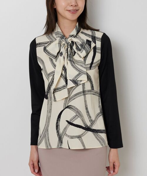 NARACAMICIE / ナラカミーチェ カットソー | 【NARACAMICIE】ボウタイドッキングカットソー | 詳細1