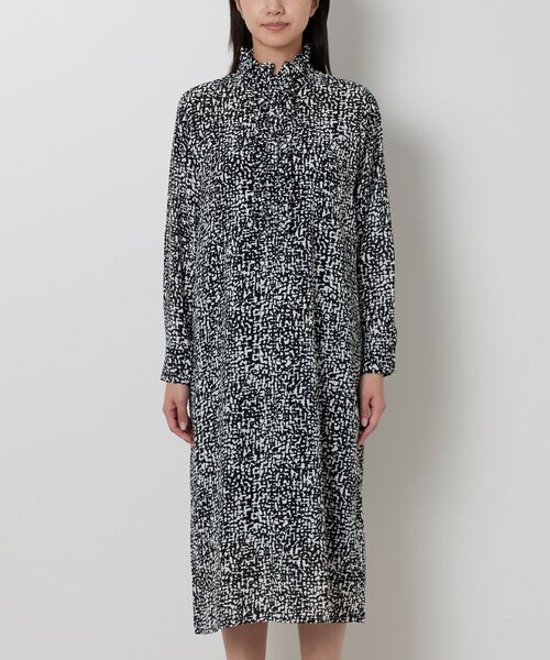 NARACAMICIE / ナラカミーチェ ロング・マキシ丈ワンピース | 【NARACAMICIE】リボン付き幾何柄フリルワンピース | 詳細1