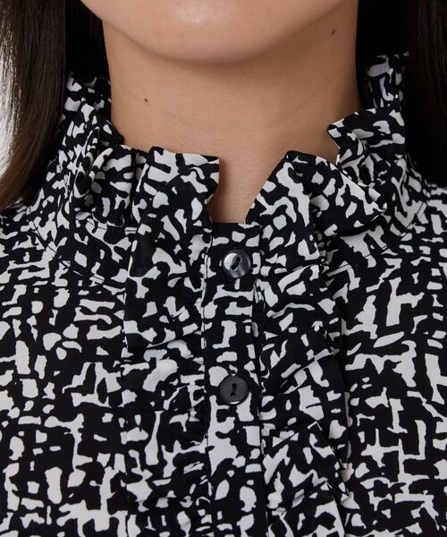 NARACAMICIE / ナラカミーチェ ロング・マキシ丈ワンピース | 【NARACAMICIE】リボン付き幾何柄フリルワンピース | 詳細4