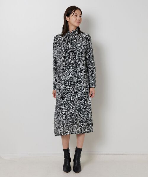 NARACAMICIE / ナラカミーチェ ロング・マキシ丈ワンピース | 【NARACAMICIE】リボン付き幾何柄フリルワンピース | 詳細9