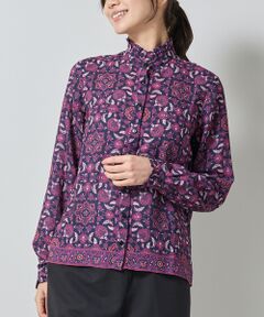 NARACAMICIE / ナラカミーチェ シャツ・ブラウス | 【NARACAMICIE】エスニック柄ミニスタンドフリル長袖ブラウス