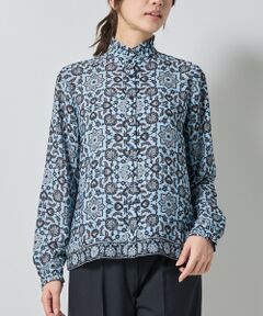NARACAMICIE / ナラカミーチェ シャツ・ブラウス | 【NARACAMICIE】エスニック柄ミニスタンドフリル長袖ブラウス