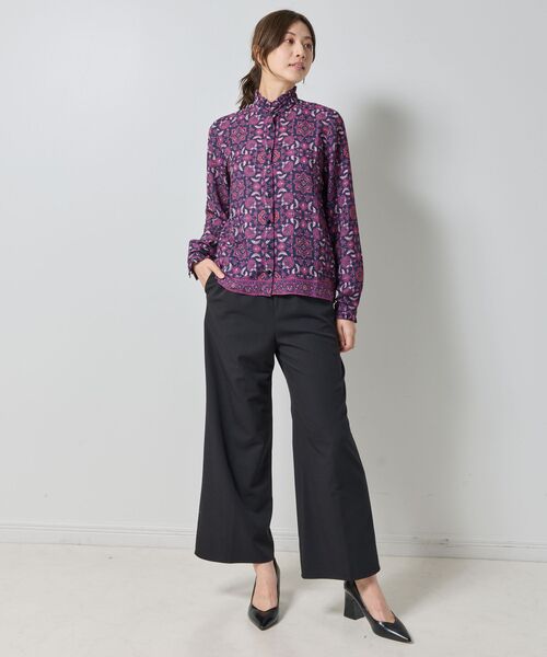 NARACAMICIE / ナラカミーチェ シャツ・ブラウス | 【NARACAMICIE】エスニック柄ミニスタンドフリル長袖ブラウス | 詳細11