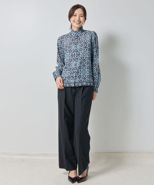 NARACAMICIE / ナラカミーチェ シャツ・ブラウス | 【NARACAMICIE】エスニック柄ミニスタンドフリル長袖ブラウス | 詳細12