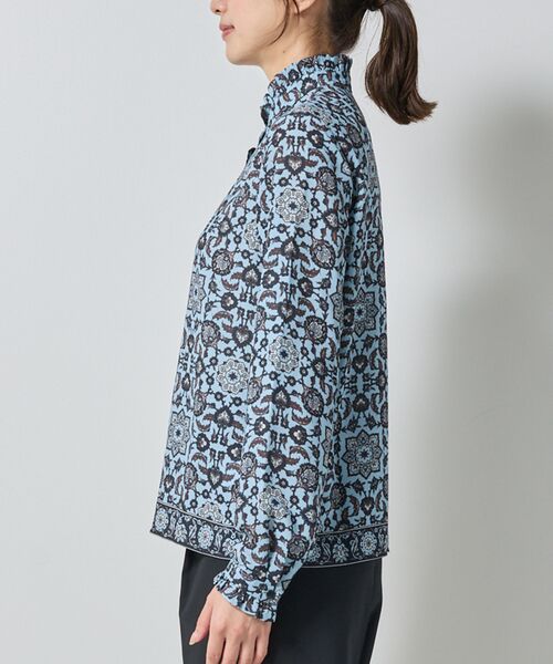 NARACAMICIE / ナラカミーチェ シャツ・ブラウス | 【NARACAMICIE】エスニック柄ミニスタンドフリル長袖ブラウス | 詳細4