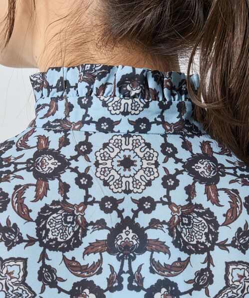 NARACAMICIE / ナラカミーチェ シャツ・ブラウス | 【NARACAMICIE】エスニック柄ミニスタンドフリル長袖ブラウス | 詳細7