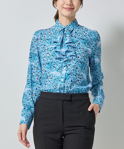 NARACAMICIE / ナラカミーチェ シャツ・ブラウス | 【NARACAMICIE】GENIUS森と湖柄取り外しフリル付長袖ブラウス | 詳細1