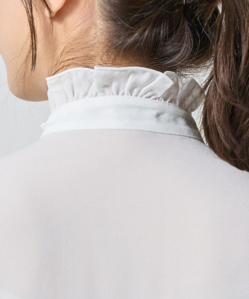 NARACAMICIE / ナラカミーチェ シャツ・ブラウス | 【NARACAMICIE】無地ジョーゼットフリル長袖ブラウス | 詳細7